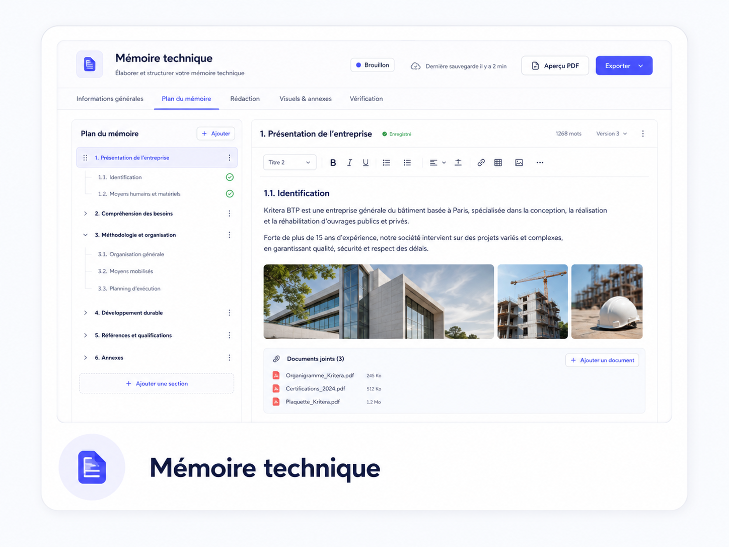 Mémoire technique